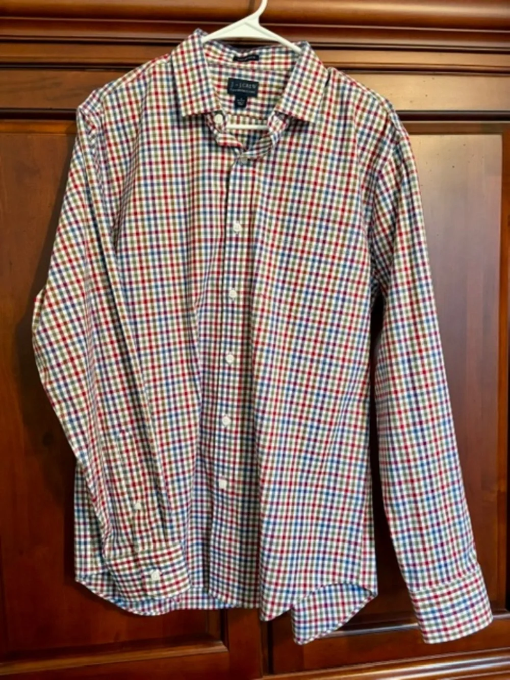 J CREW Men's Plaid Button Down Like New Large